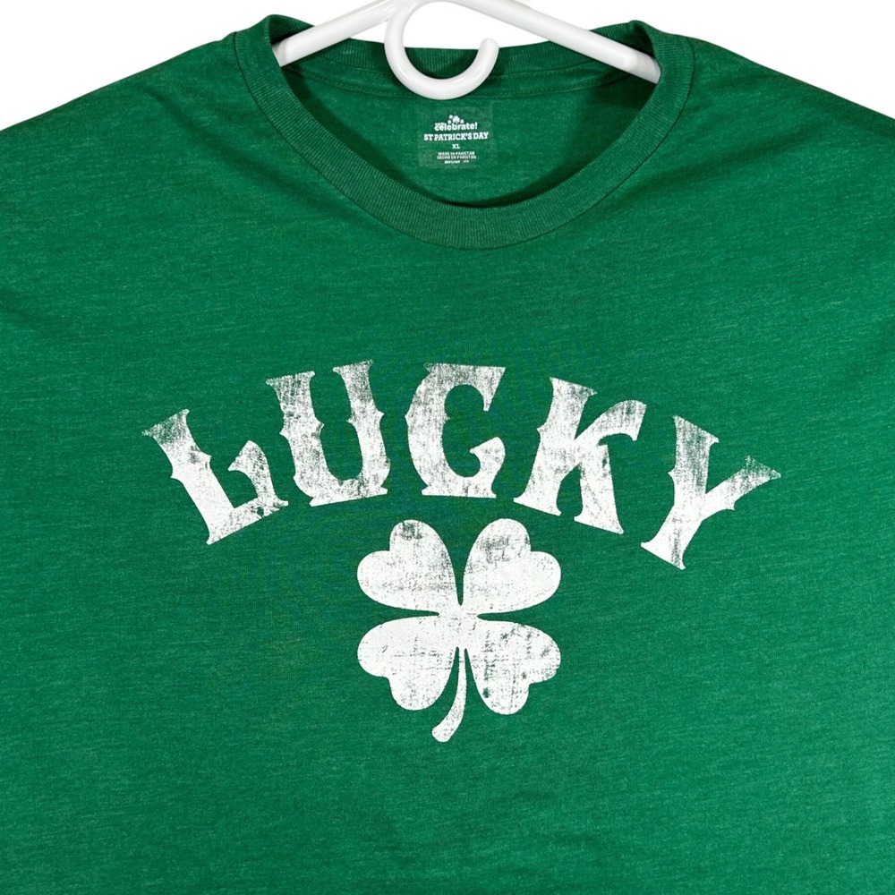 St. Patrick's Day Lucky Clover Irish Green Graphic T-Shirt‎ Mens XL 
New